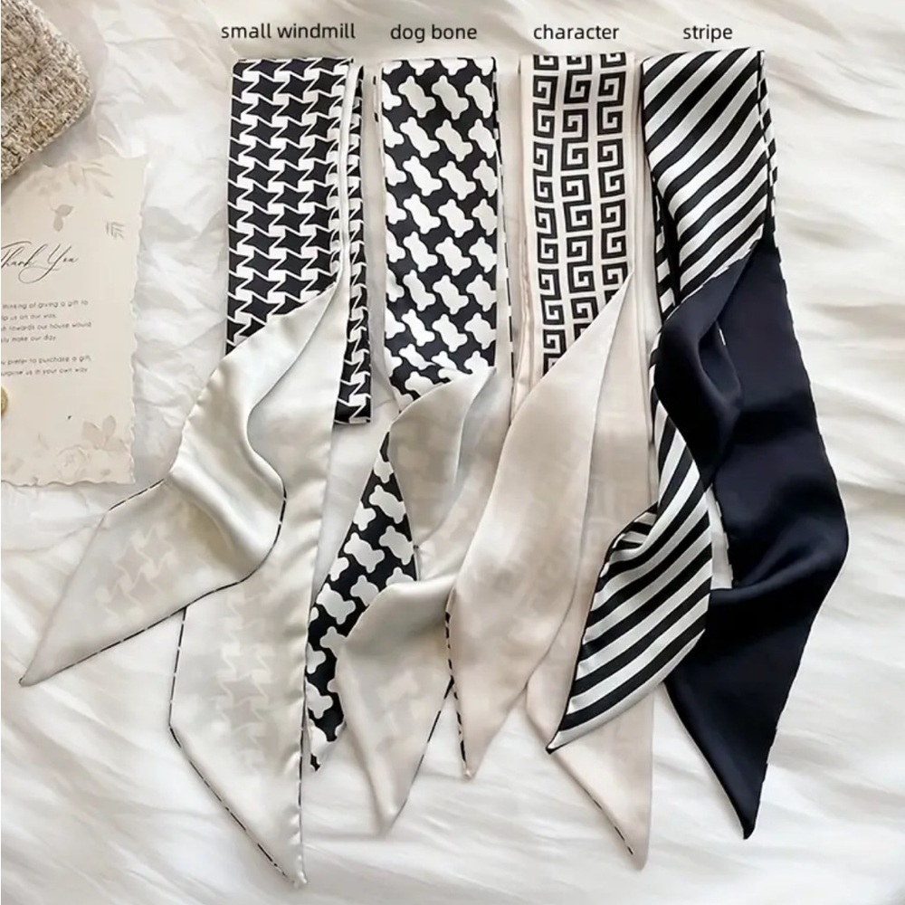 Exquisite Satin Silky‎ Chic Style Black White Selection Twillys
